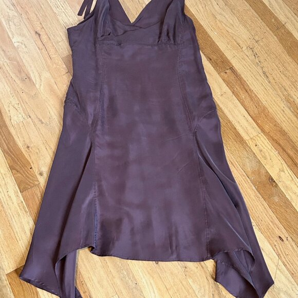 Ana Nonza Chocolate Brown Silk Slip Dress L - Picture 2 of 12